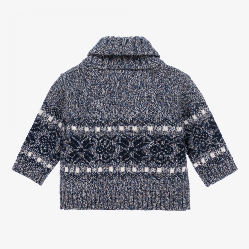 Tartine et Chocolat-كنزة أطفال ولادي صوف مارينو لون أزرق | Childrensalon Outlet