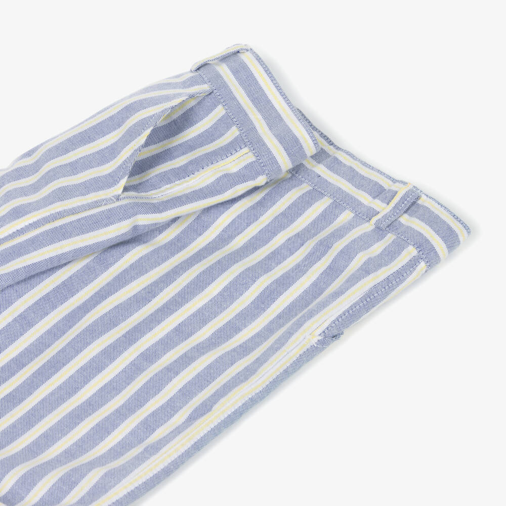 Tartine et Chocolat-Boys Blue & White Stripe Cotton Shorts | Childrensalon Outlet