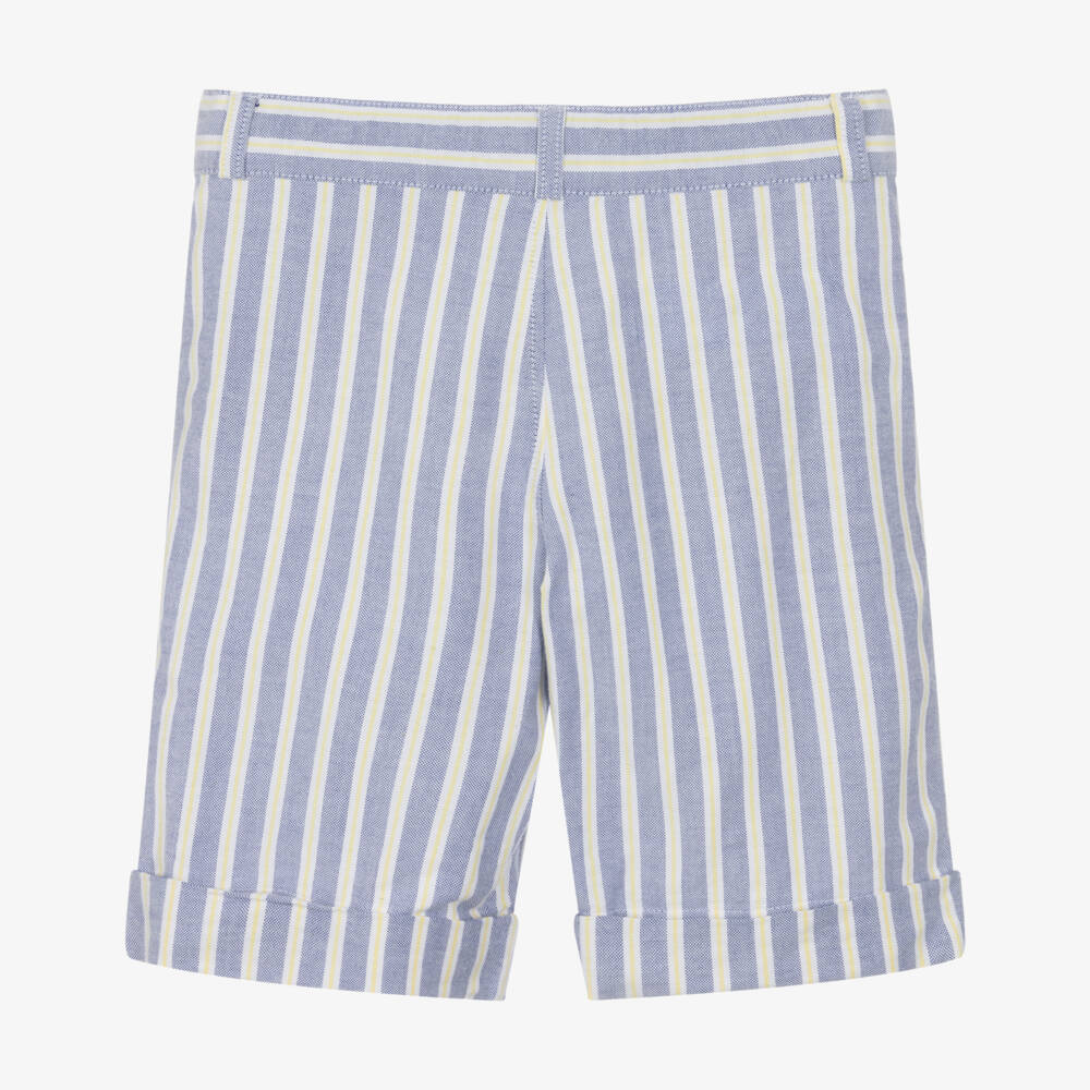 Tartine et Chocolat-Boys Blue & White Stripe Cotton Shorts | Childrensalon Outlet