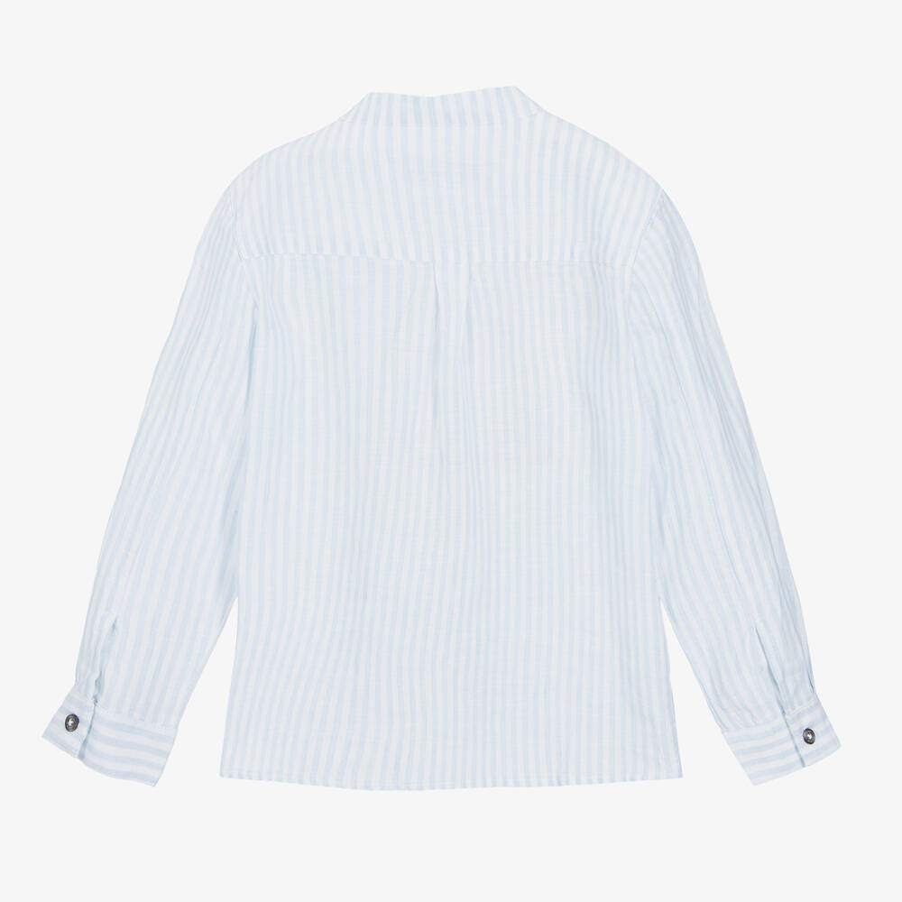 Tartine et Chocolat-Boys Blue & White Striped Shirt | Childrensalon Outlet