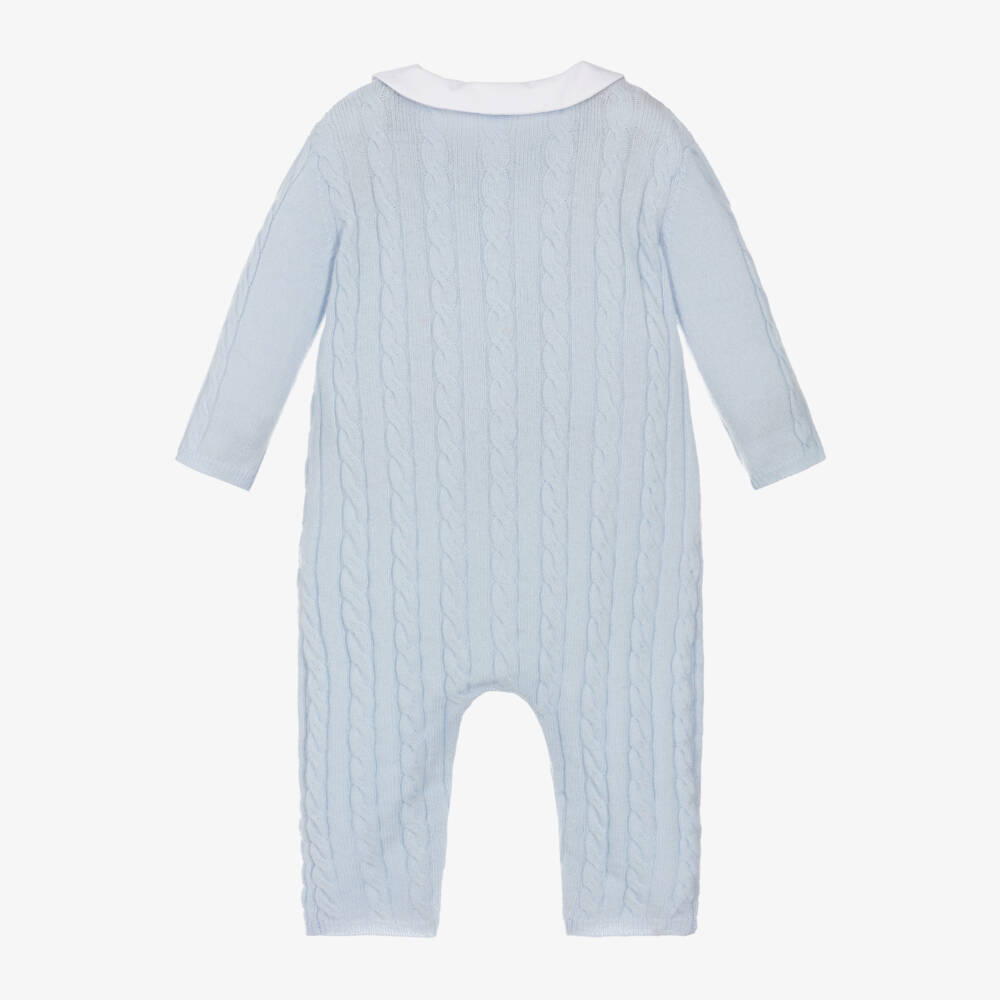 Tartine et Chocolat-أفرول رومبر صوف وكشمير لون أزرق فاتح | Childrensalon Outlet