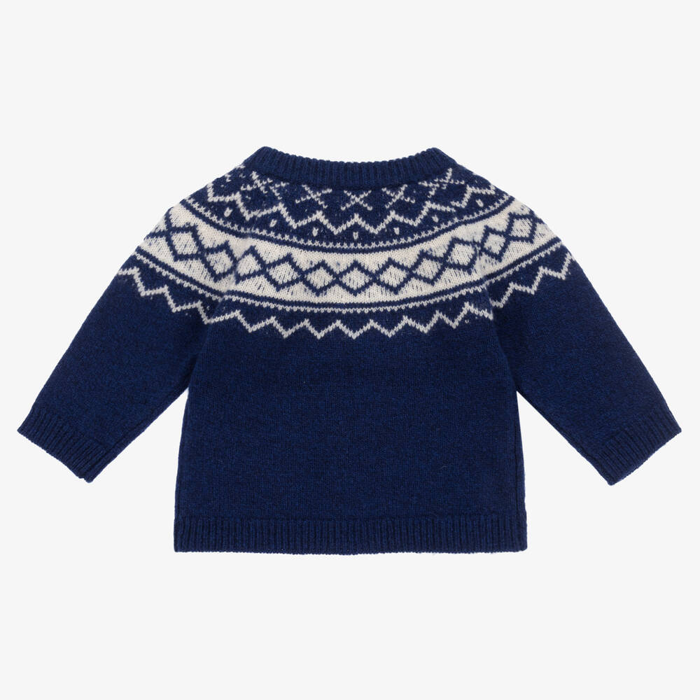 Tartine et Chocolat-بلوفر صوف محبوك لون أزرق للأولاد | Childrensalon Outlet
