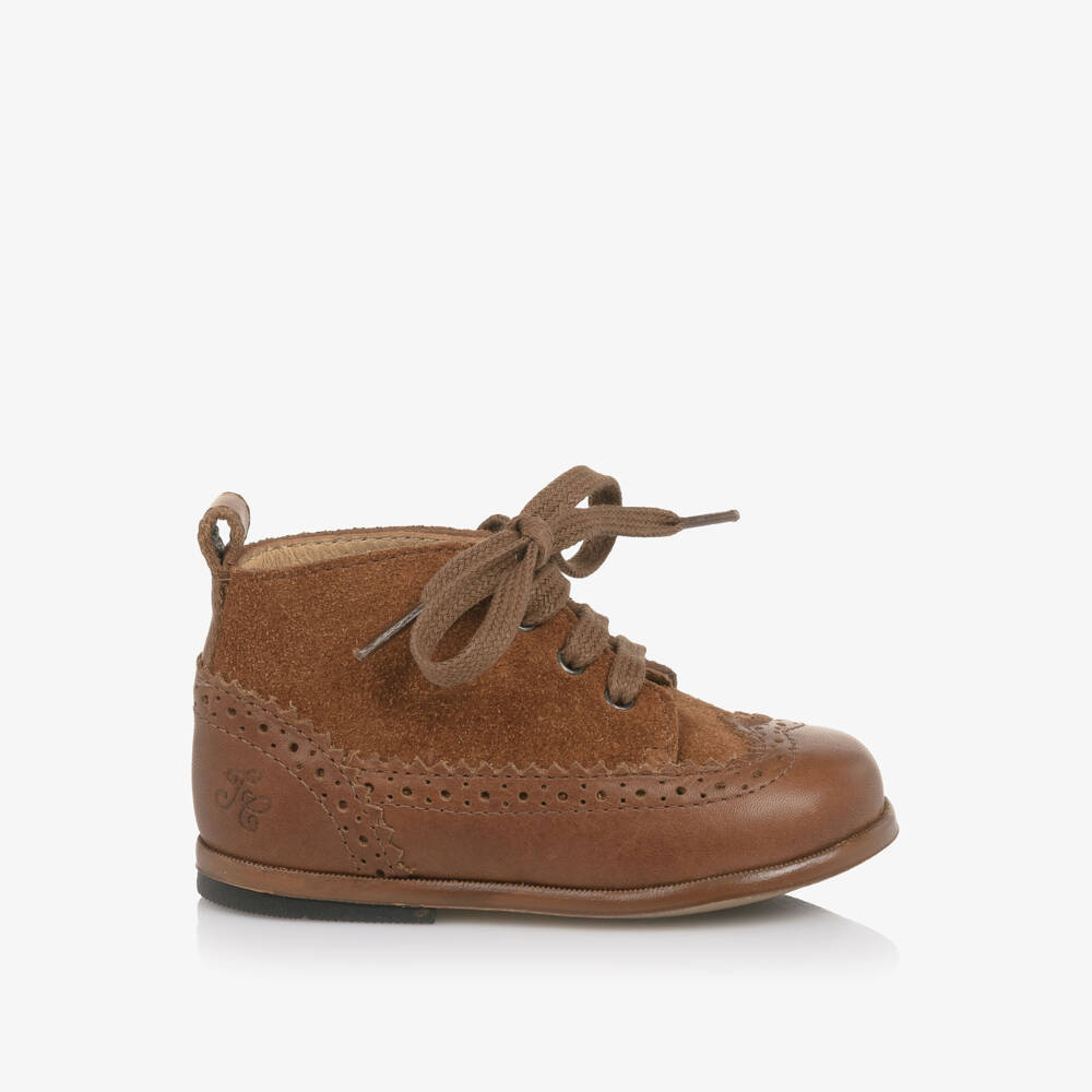 Tartine et Chocolat-Boys Brown Lace-Up Walkers | Childrensalon Outlet
