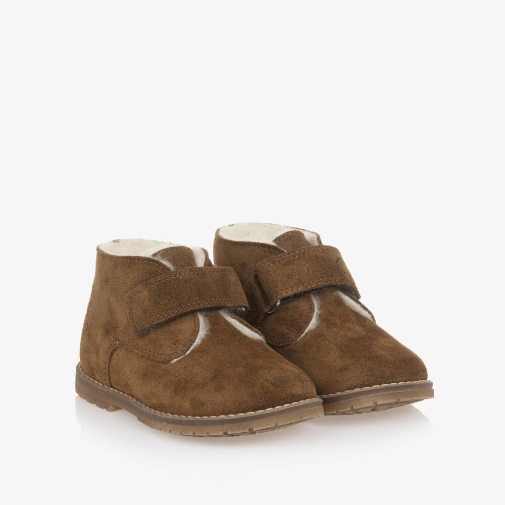 Tartine et Chocolat-Boys Brown Suede Walker Boots | Childrensalon Outlet