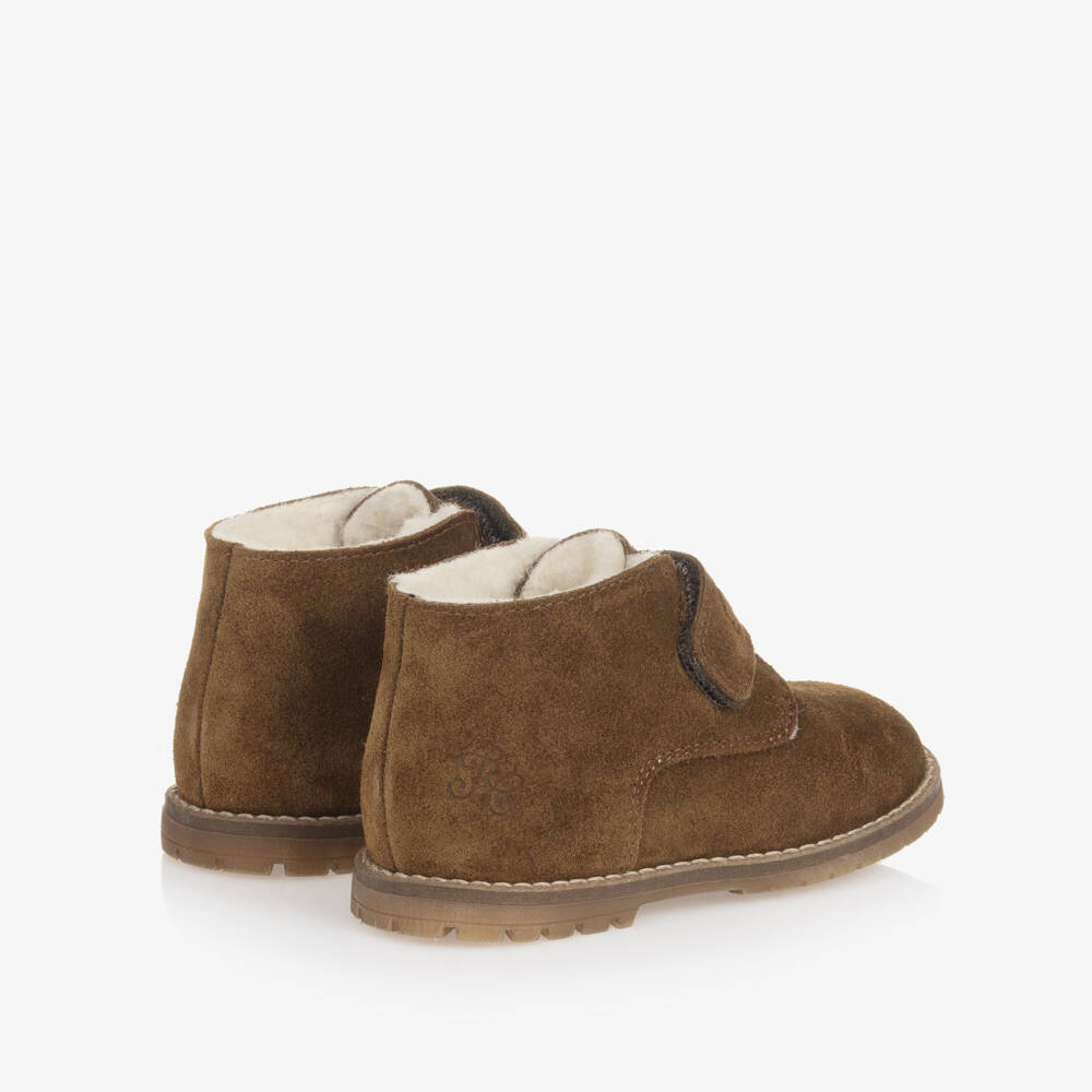Tartine et Chocolat-Boys Brown Suede Walker Boots | Childrensalon Outlet