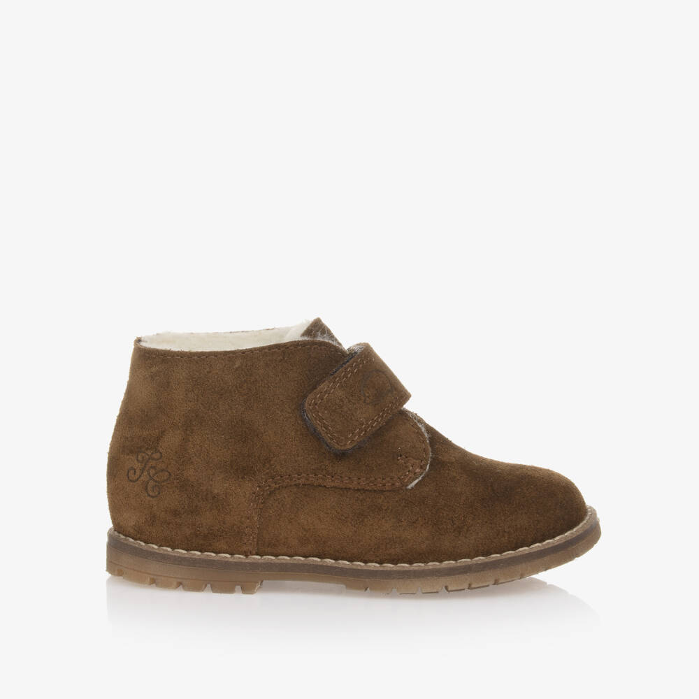 Tartine et Chocolat-Boys Brown Suede Walker Boots | Childrensalon Outlet