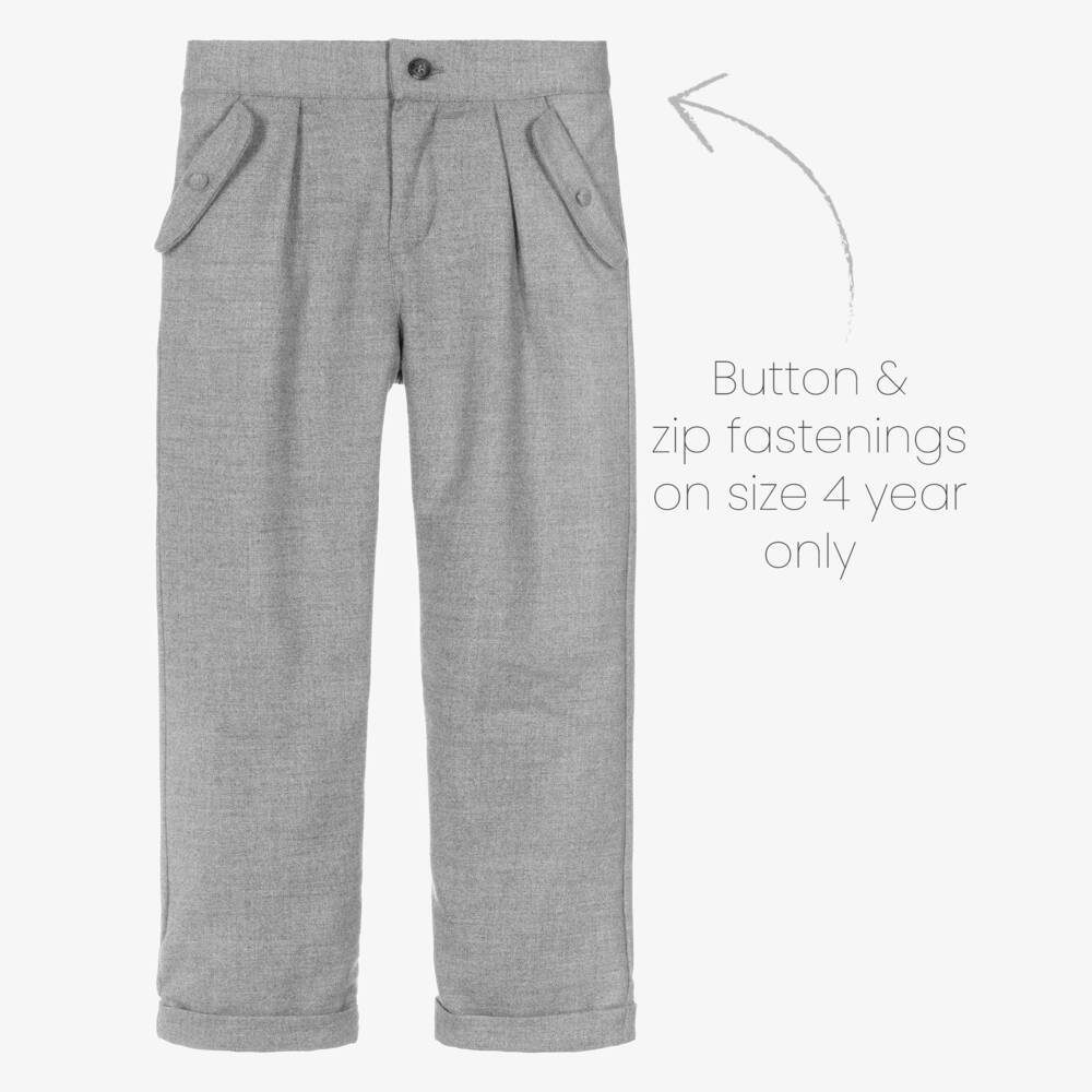 Tartine et Chocolat-Boys Charcoal Woven Trousers | Childrensalon Outlet