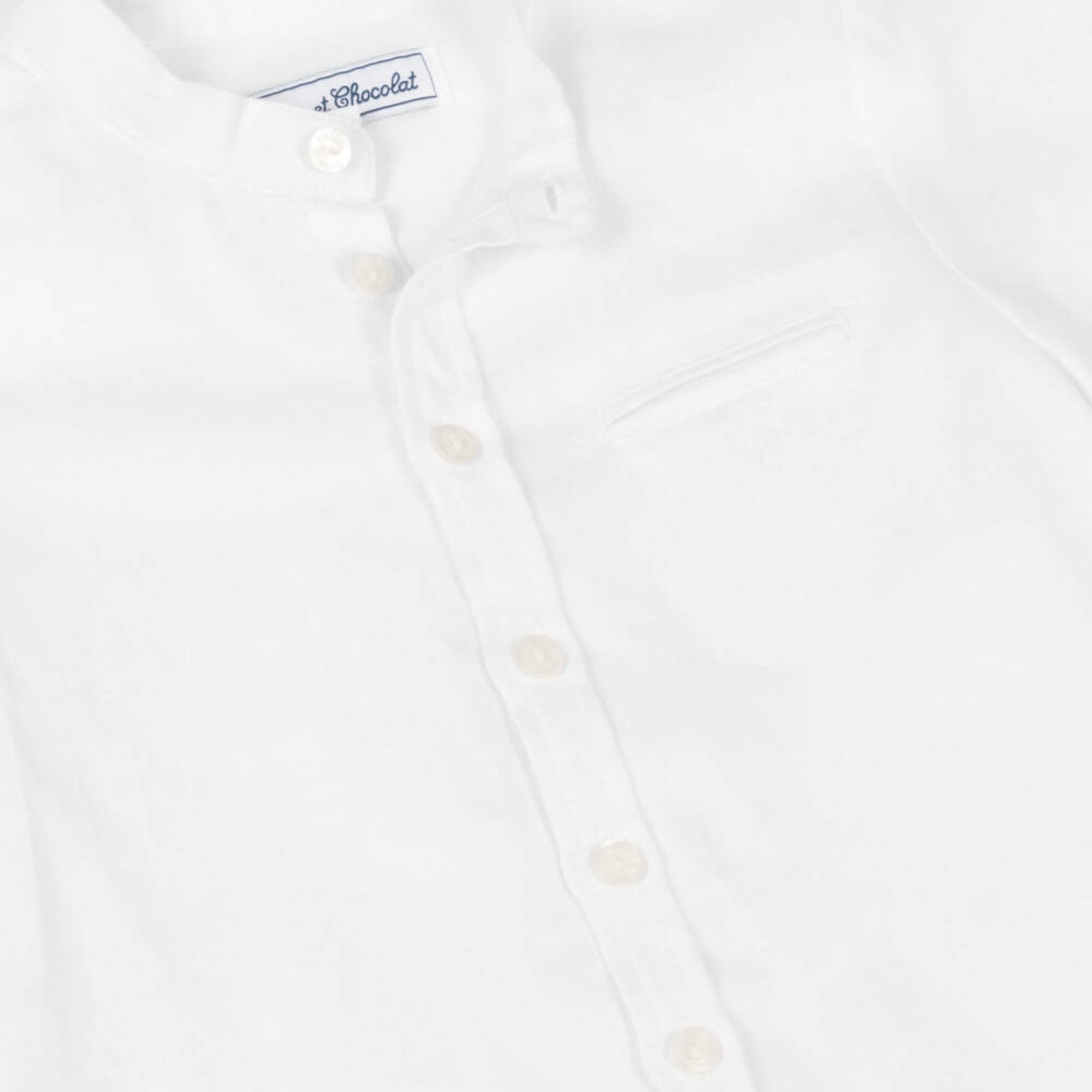 Tartine et Chocolat-Boys Classic Ivory Linen Top | Childrensalon Outlet