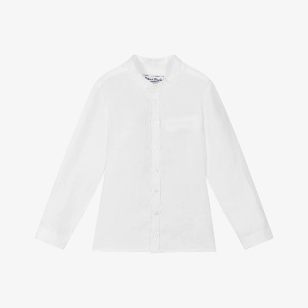 Tartine et Chocolat-Boys Classic Ivory Linen Top | Childrensalon Outlet