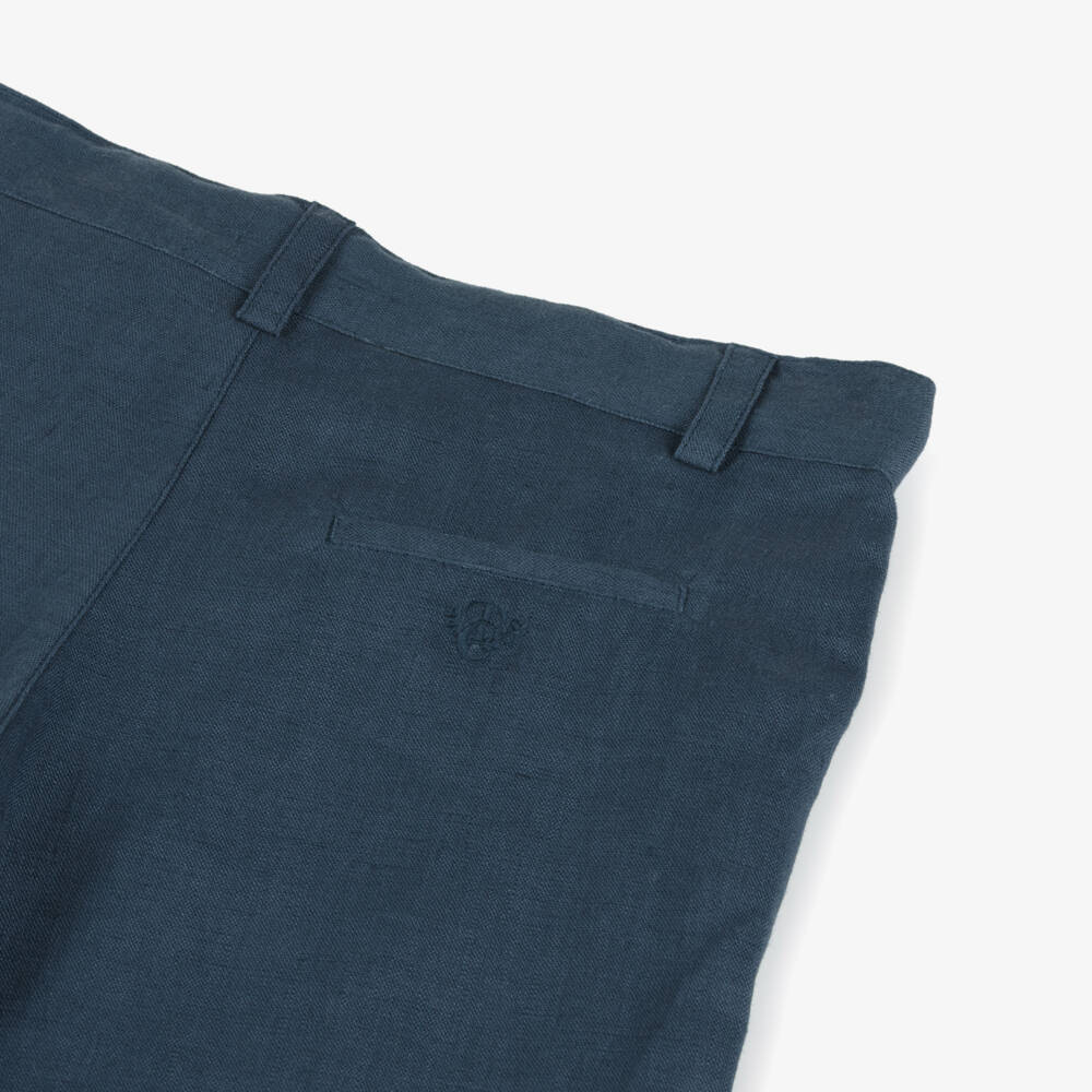 Tartine et Chocolat-Boys Classic Linen Navy Shorts | Childrensalon Outlet