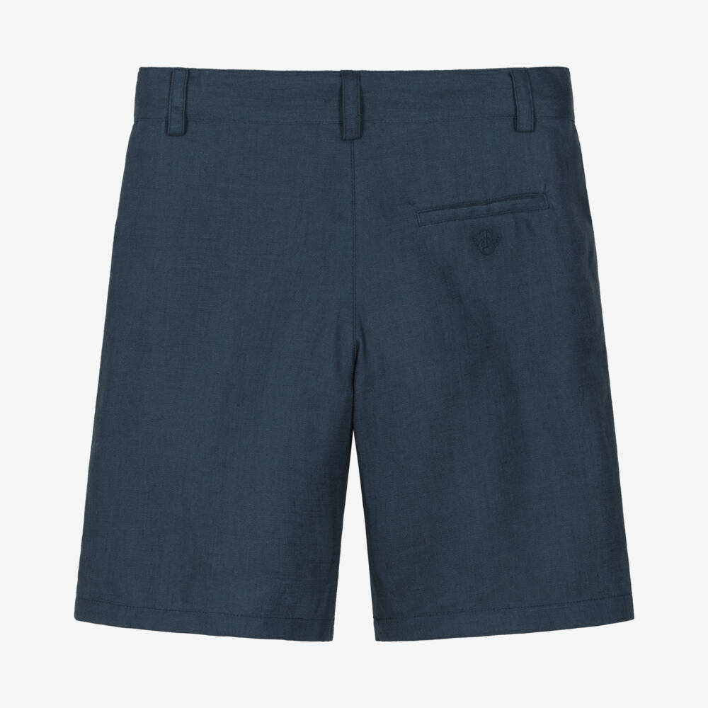 Tartine et Chocolat-Boys Classic Linen Navy Shorts | Childrensalon Outlet