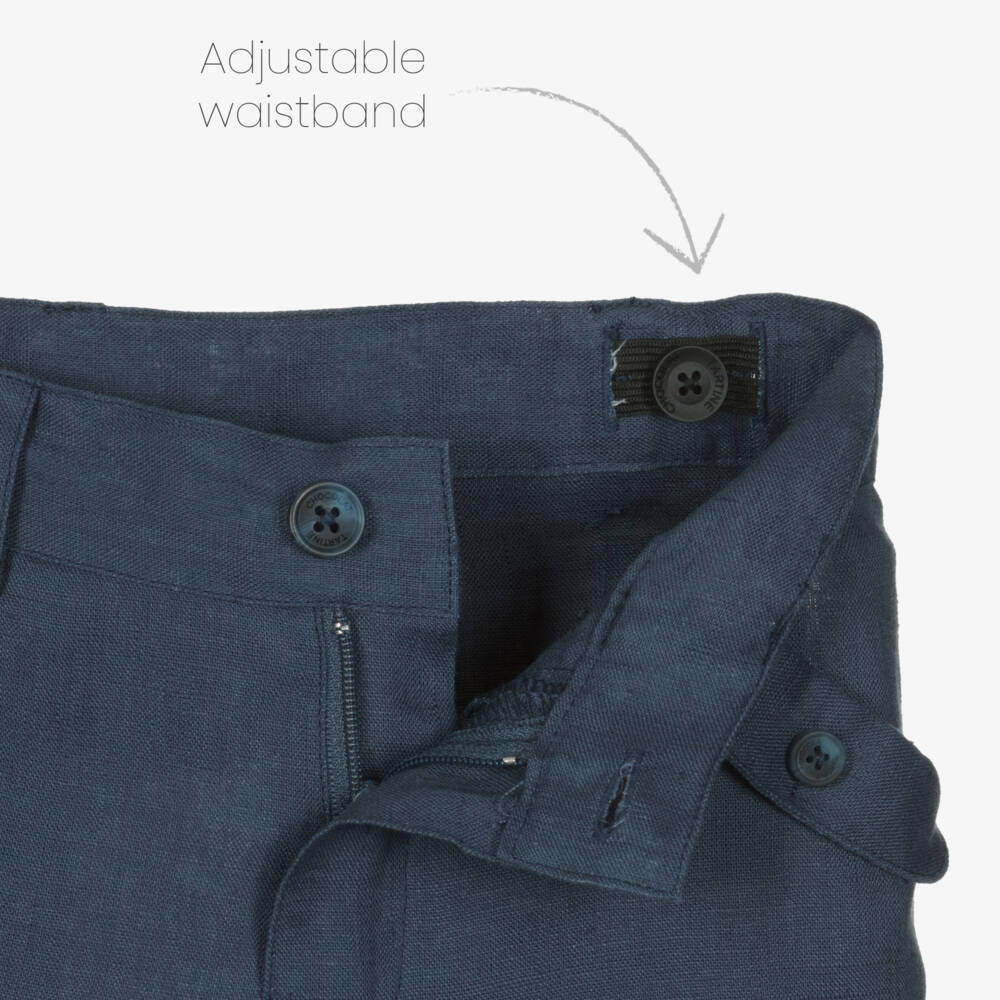 Tartine et Chocolat-Boys Classic Linen Navy Shorts | Childrensalon Outlet