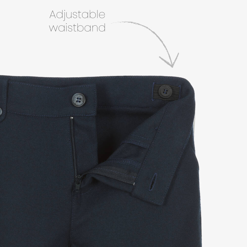 Tartine et Chocolat-Классические фланелевые брюки синие для мальчиков | Childrensalon Outlet