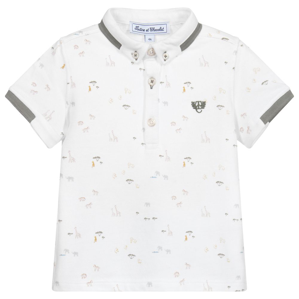 Tartine et Chocolat - Boys Cotton Piqué Polo Shirt | Childrensalon