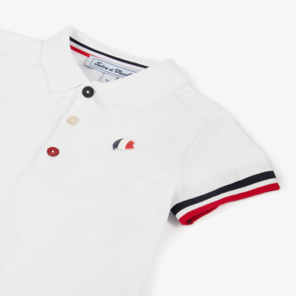 Tartine et Chocolat-Boys Cotton Polo with Logo | Childrensalon Outlet