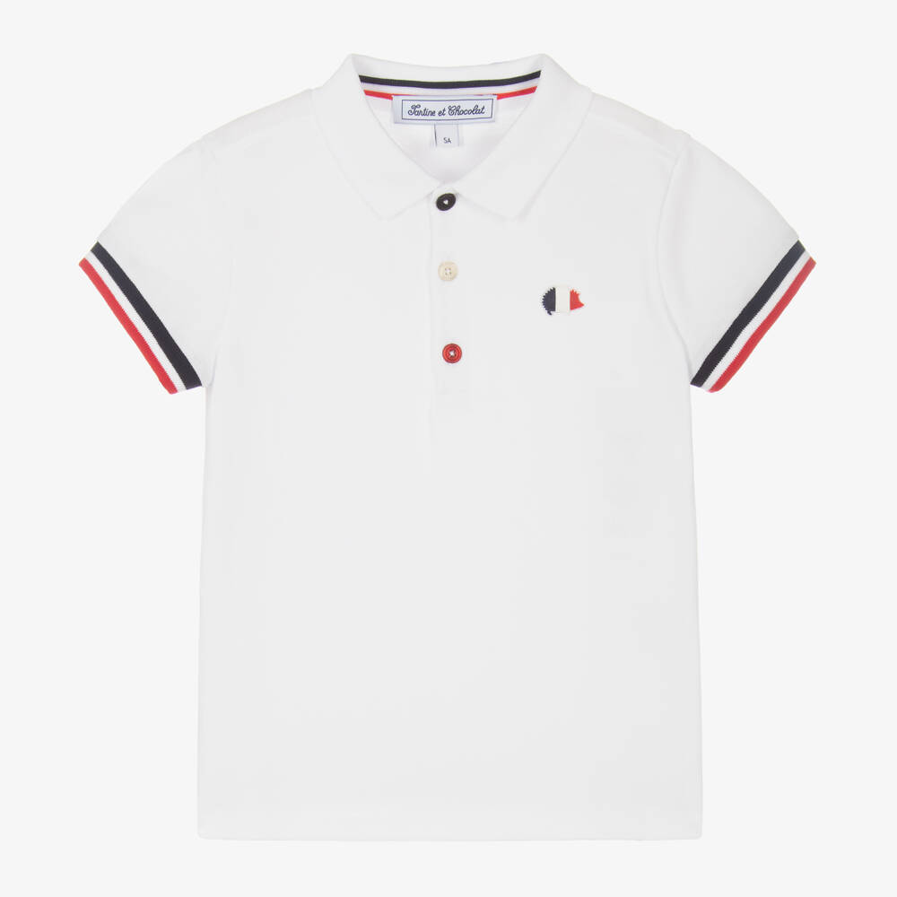 Tartine et Chocolat-Boys Cotton Polo with Logo | Childrensalon Outlet