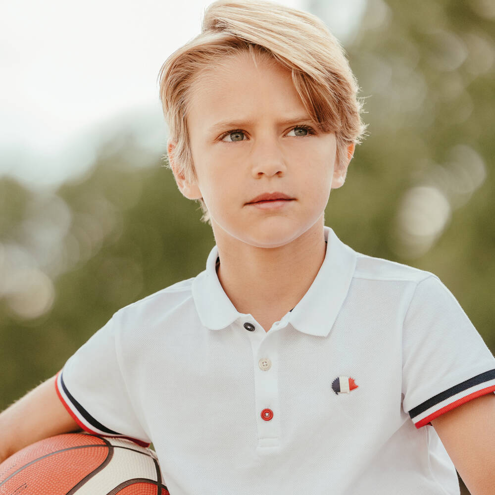 Tartine et Chocolat-Boys Cotton Polo with Logo | Childrensalon Outlet
