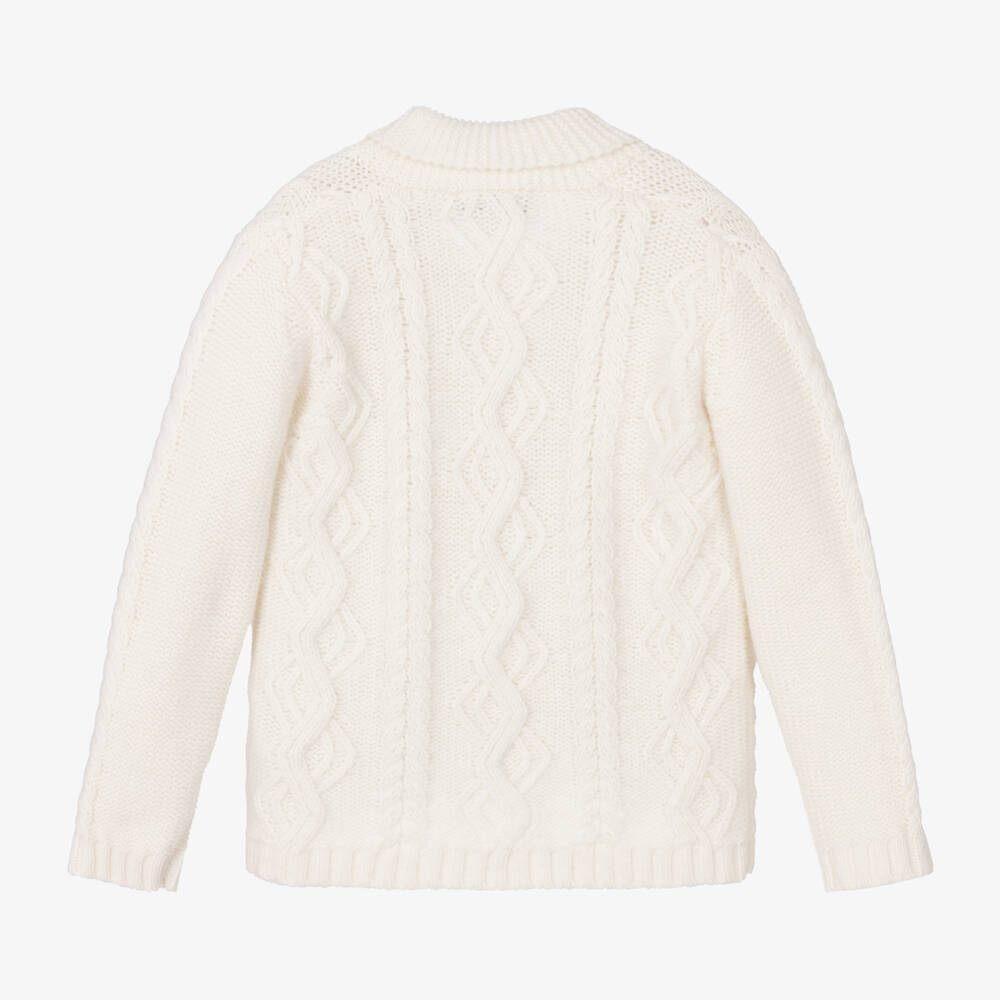 Tartine et Chocolat-Boys Cream Wool Cardigan | Childrensalon Outlet