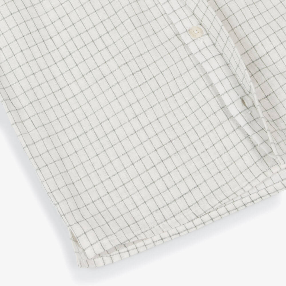 Tartine et Chocolat-Boys Elegant Ivory & Green Shirt | Childrensalon Outlet
