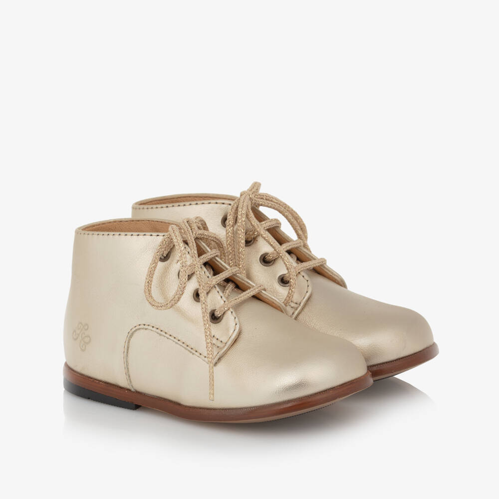 Tartine et Chocolat-Boys' Gleaming Gold Derby Walkers | Childrensalon Outlet