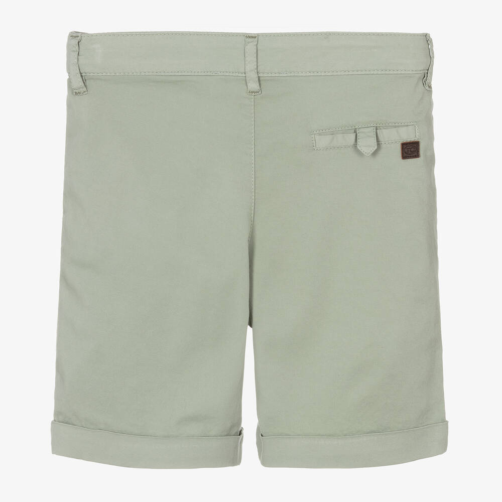 Tartine et Chocolat-Boys Green Cotton Chino Shorts | Childrensalon Outlet