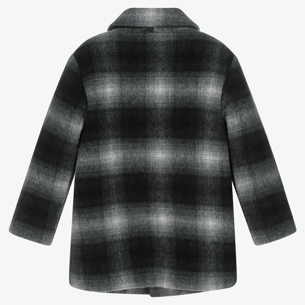 Tartine et Chocolat Boys Grey Check Wool Coat