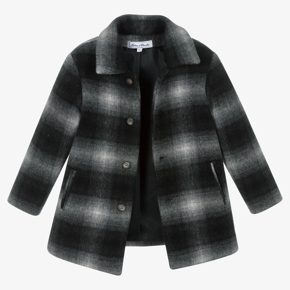 Tartine et Chocolat Coat at Check Anthracite