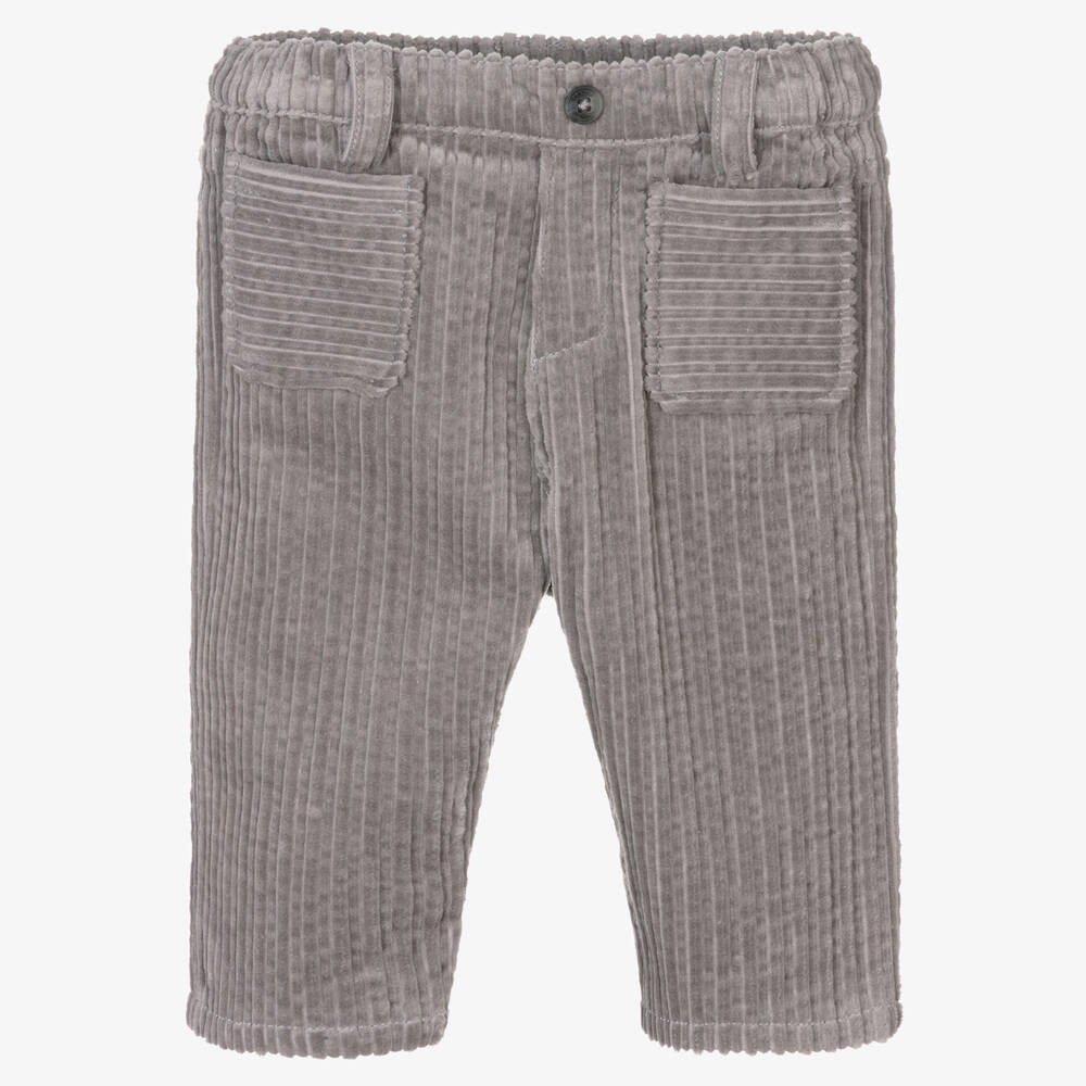 Tartine et Chocolat - Boys Grey Cotton Corduroy Trousers | Childrensalon