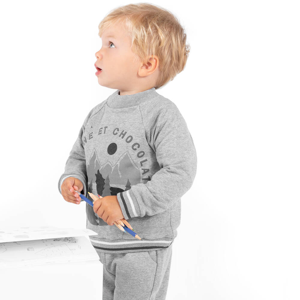 Tartine et Chocolat Survetement gris coton Garcon Childrensalon Outlet