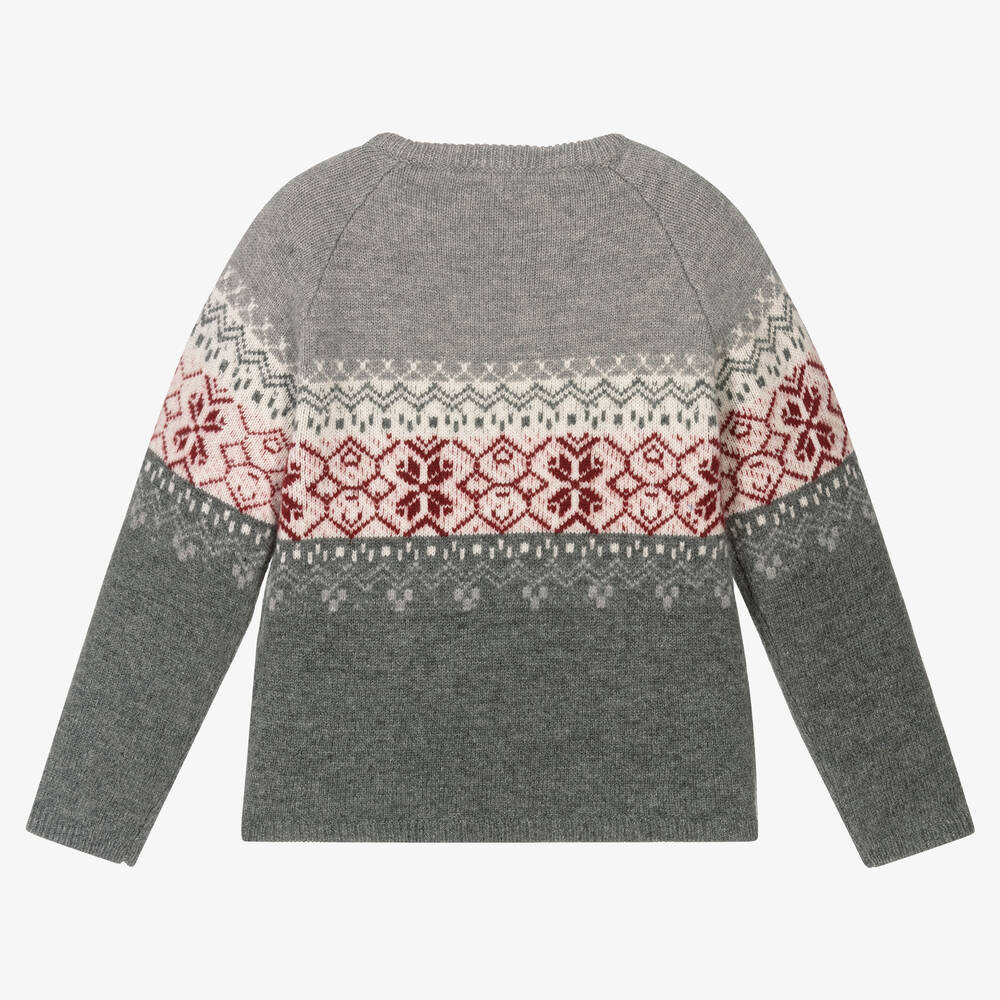 Tartine et Chocolat-كنزة صوف محبوك لون رمادي للأولاد | Childrensalon Outlet