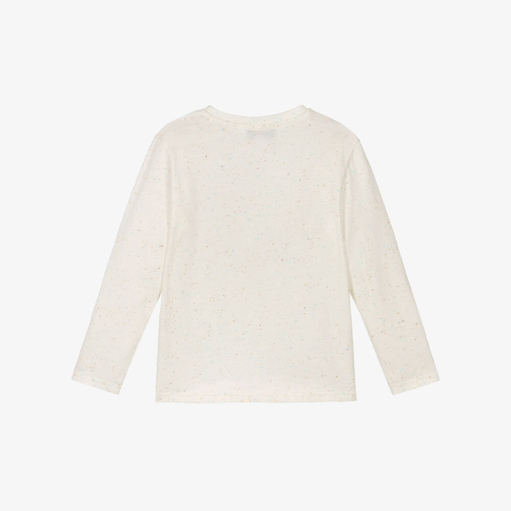 Tartine et Chocolat-Boys Ivory Raccoon Print Cotton Jersey Top | Childrensalon Outlet