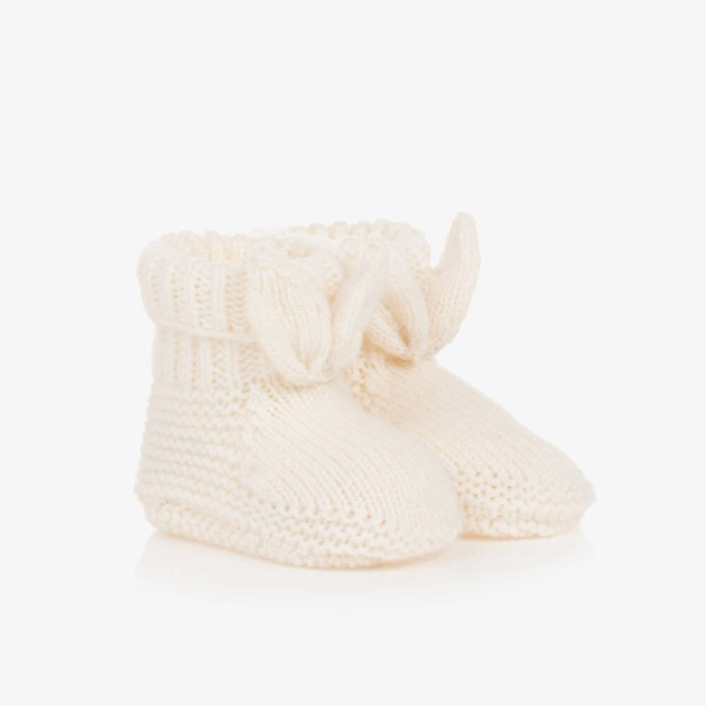 Tartine et Chocolat-Boys Ivory Soft Knit Booties | Childrensalon Outlet
