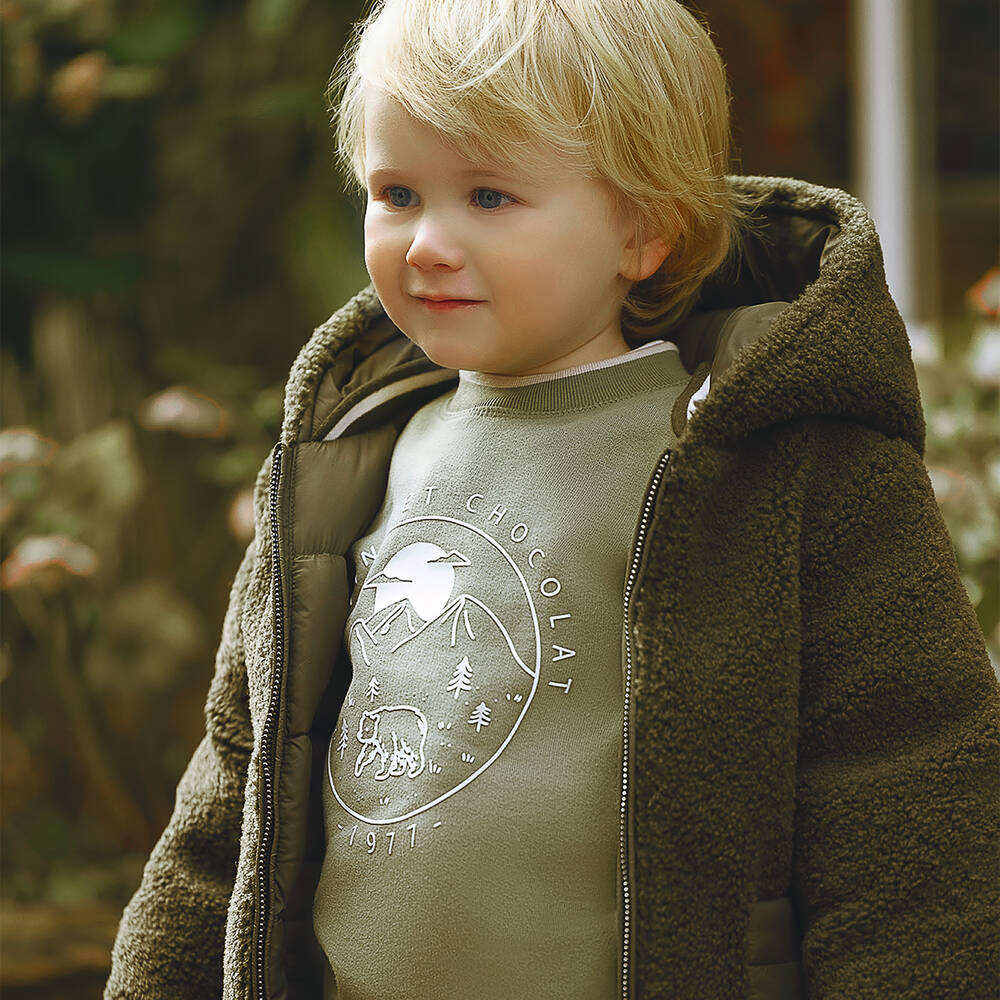 Khaki green 2025 tracksuit toddler