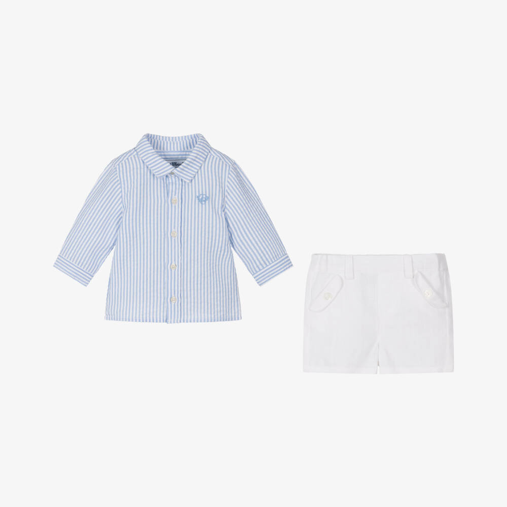 Tartine et Chocolat-طقم أولاد بخطوط فاتحة من القطن والكتان | Childrensalon Outlet