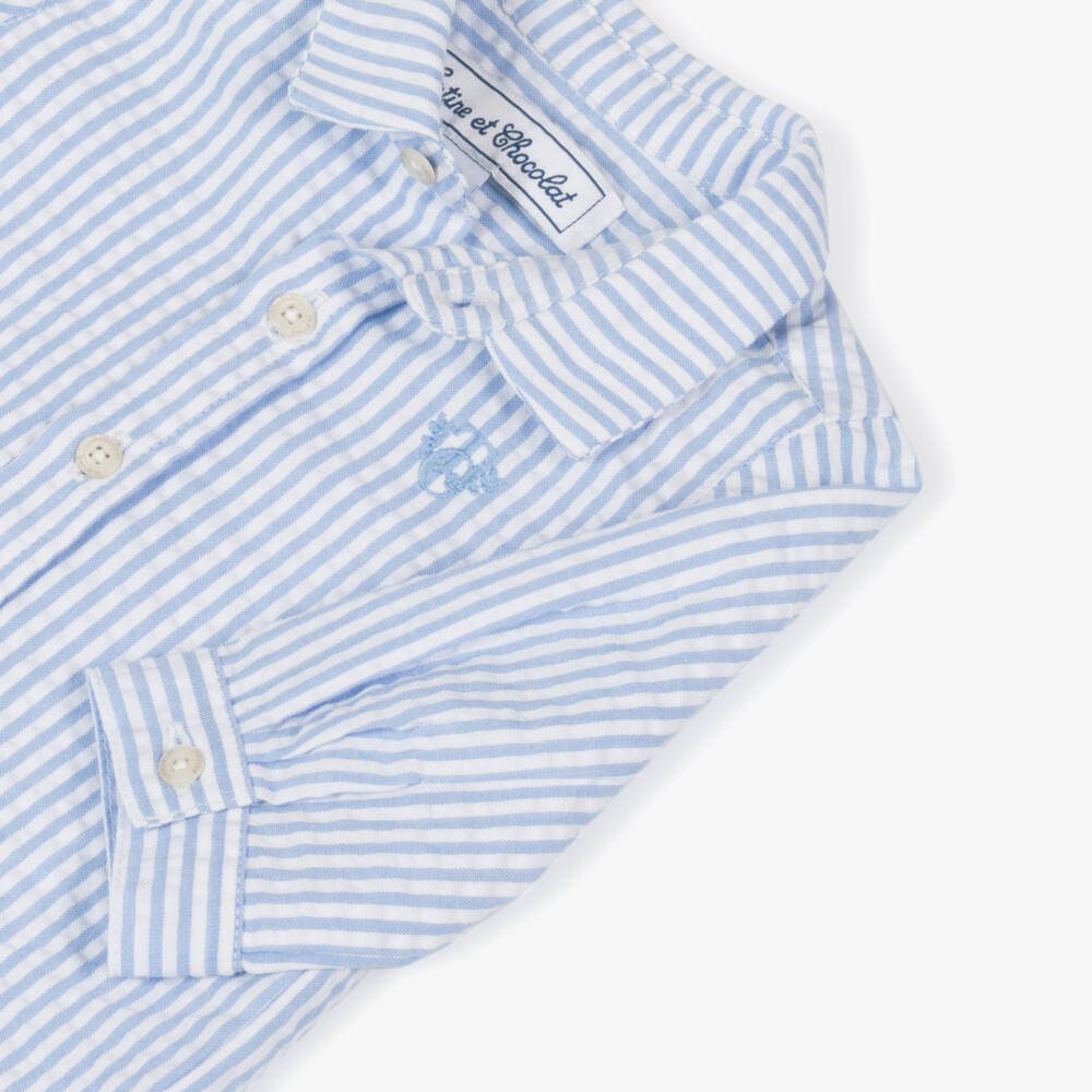 Tartine et Chocolat-طقم أولاد بخطوط فاتحة من القطن والكتان | Childrensalon Outlet