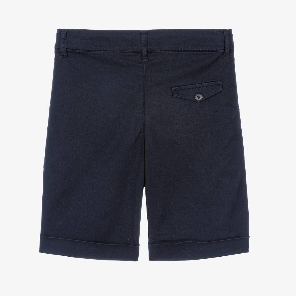 Tartine et Chocolat-Boys Navy Blue Cotton Chino Shorts | Childrensalon Outlet