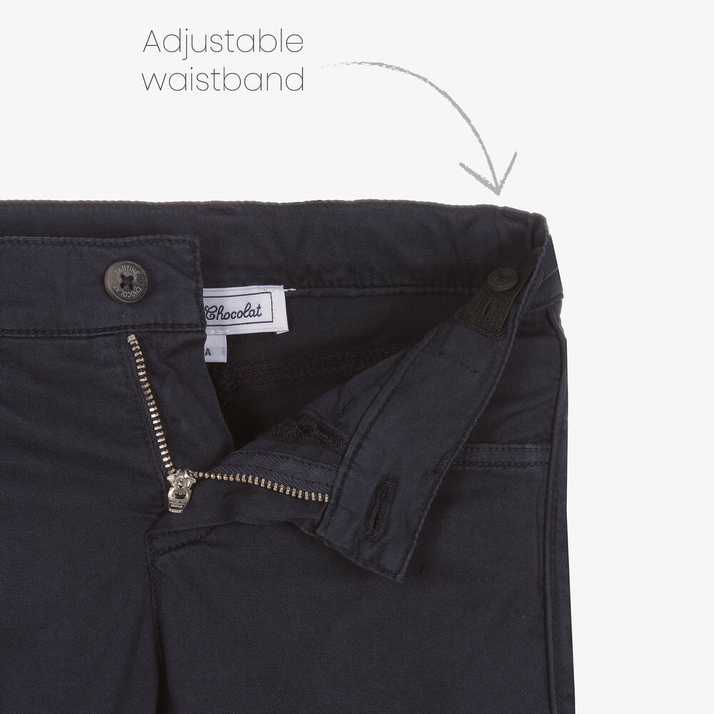 Tartine et Chocolat-Синие брюки из хлопкового твила | Childrensalon Outlet