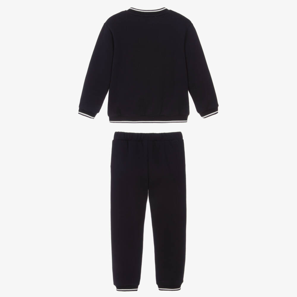Tartine et Chocolat-Boys Navy Blue Jersey Varsity Trouser Set | Childrensalon Outlet