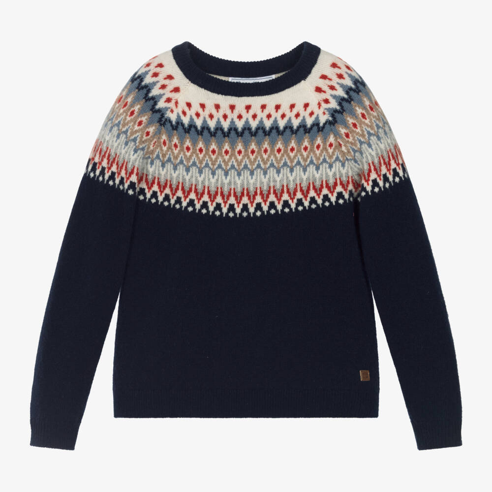 Tartine et Chocolat-Boys Navy Knit Jumper | Childrensalon Outlet