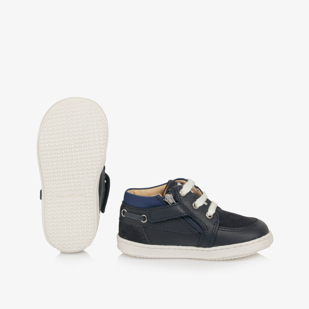 Tartine et Chocolat-أحذية جلدية زرقاء داكنة للأولاد الصغار | Childrensalon Outlet