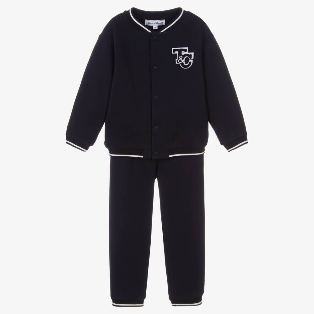 Tartine et Chocolat-Boys Navy Outfit Set | Childrensalon Outlet