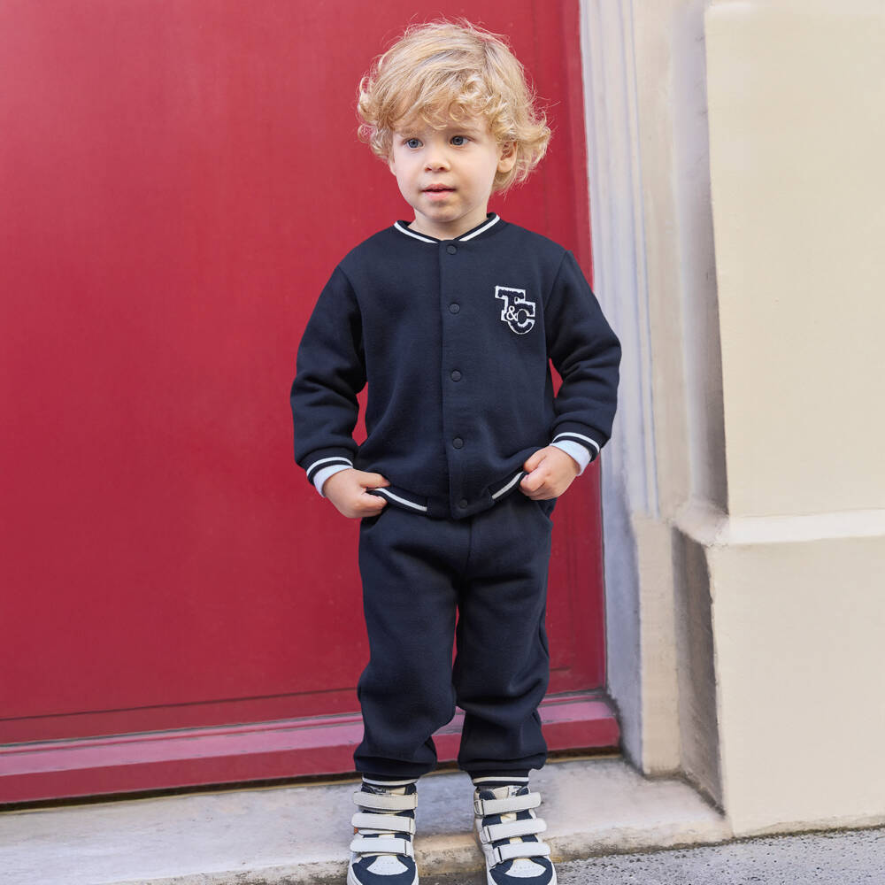 Tartine et Chocolat-Boys Navy Outfit Set | Childrensalon Outlet
