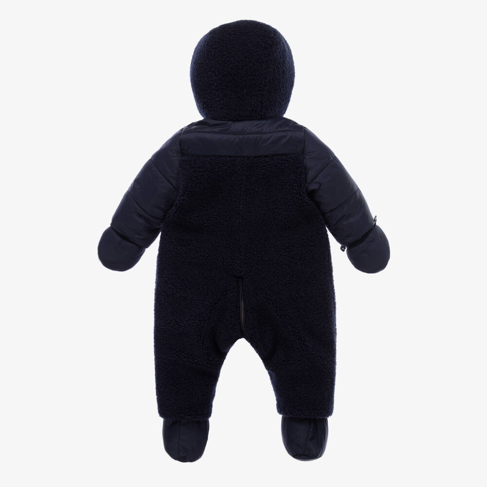 Tartine et Chocolat-Boys Navy Reversible Cozy Snowsuit | Childrensalon Outlet