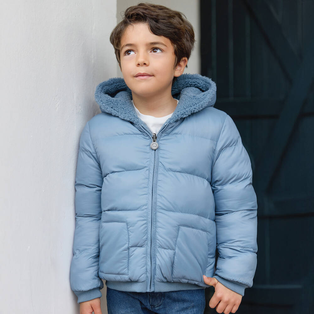 Tartine et Chocolat-جاكيت صوف أزرق قابل للعكس للأولاد | Childrensalon Outlet