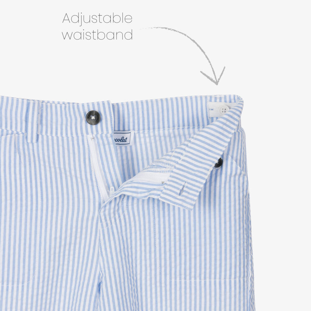 Tartine et Chocolat-Шорты из хлопка в голубую полоску для мальчиков | Childrensalon Outlet