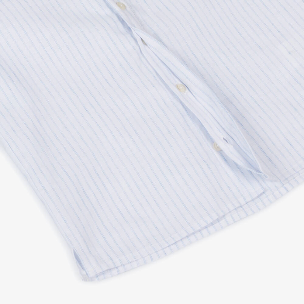 Tartine et Chocolat-Стильная льняная рубашка синего цвета для мальчиков | Childrensalon Outlet