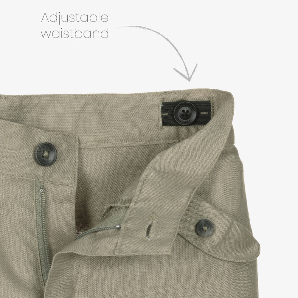 Tartine et Chocolat-شورت صيفي أخضر من الكتان للأولاد | Childrensalon Outlet