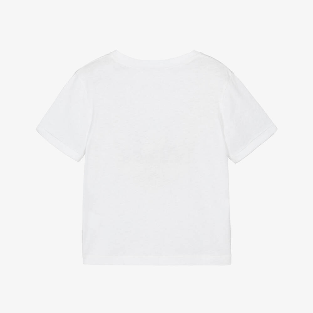 Tartine et Chocolat-Boys White Cotton Badminton T-Shirt | Childrensalon Outlet