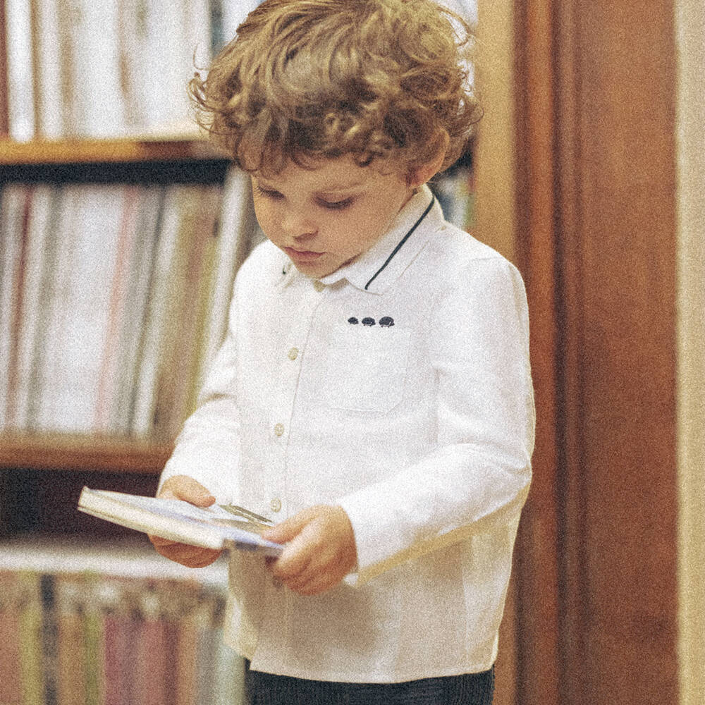 Tartine et Chocolat-Boys White Cotton Shirt | Childrensalon Outlet