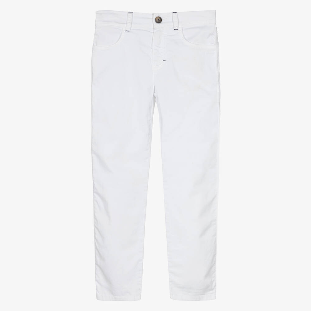 Tartine et Chocolat - Boys White Cotton Trousers | Childrensalon